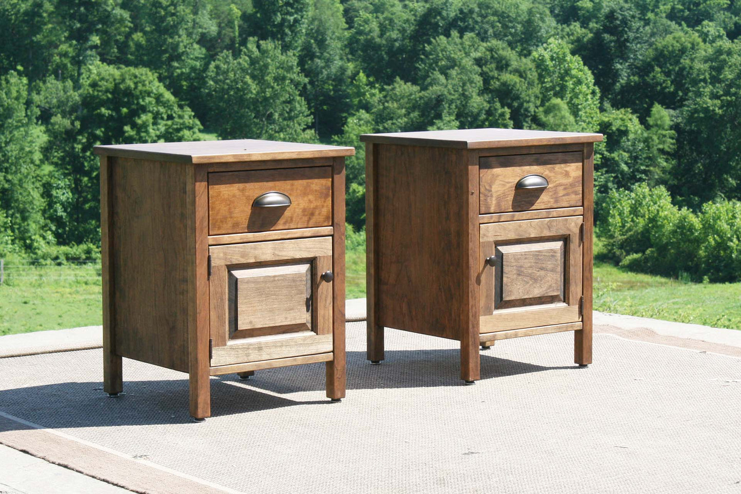 hardwood dark wood bedside cabinets
