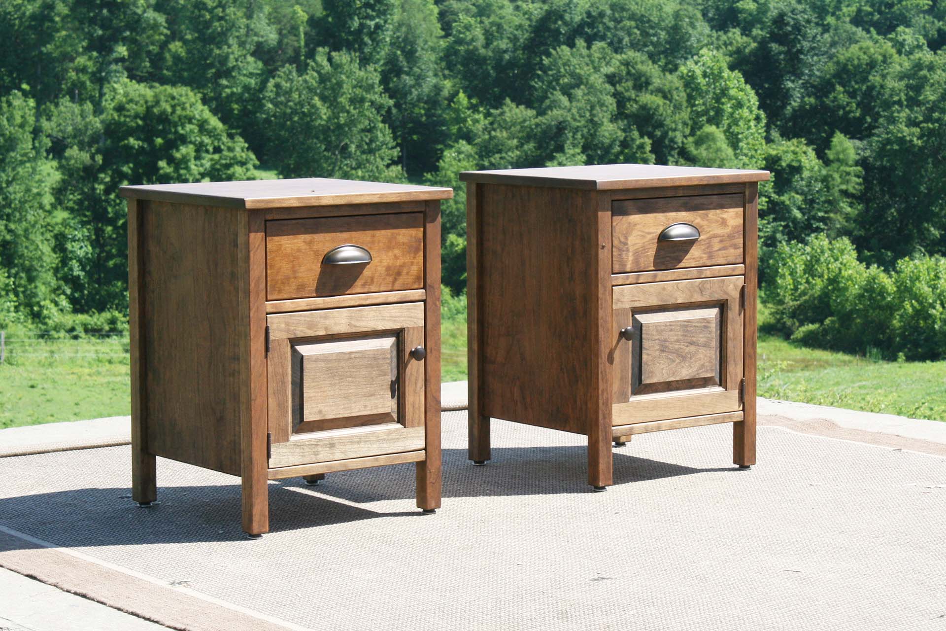 hardwood dark wood bedside cabinets