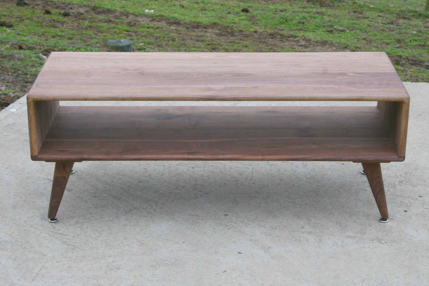 top front view walnut end table