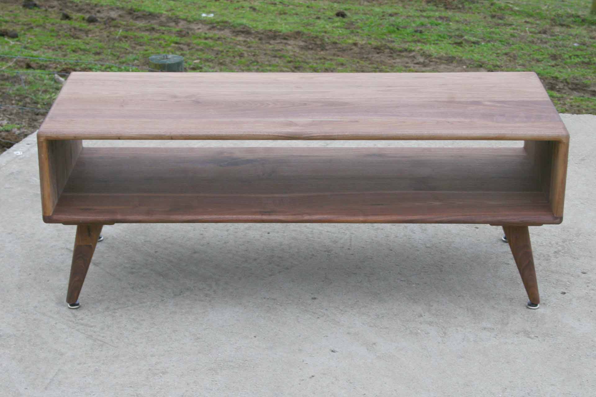 top front view walnut end table