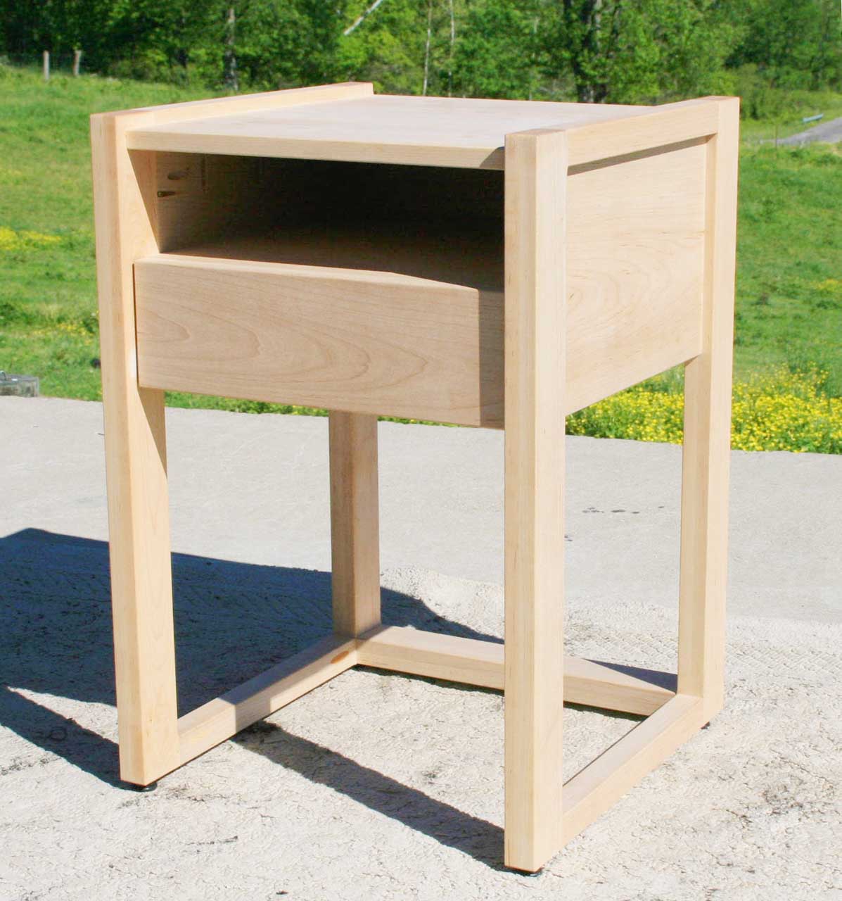 solid hardwood nightstand with drawer