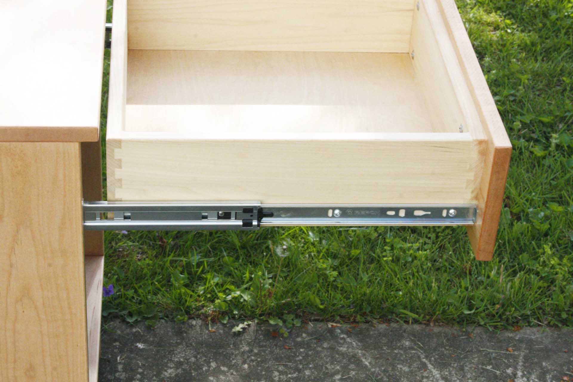 open drawer of one drawer nightstand