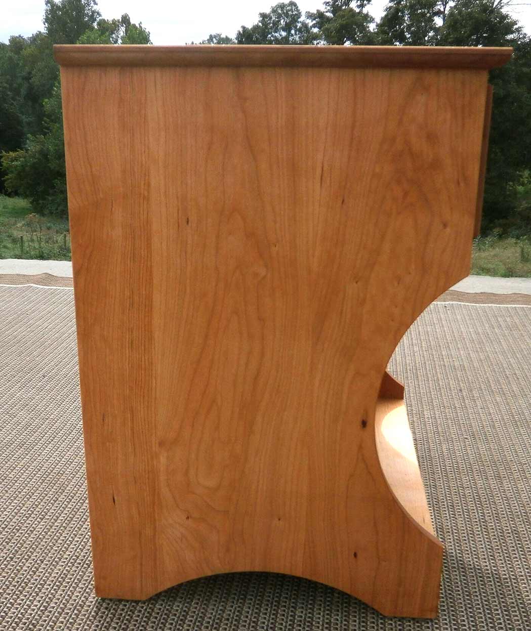 bedside table hardwood with cutaway