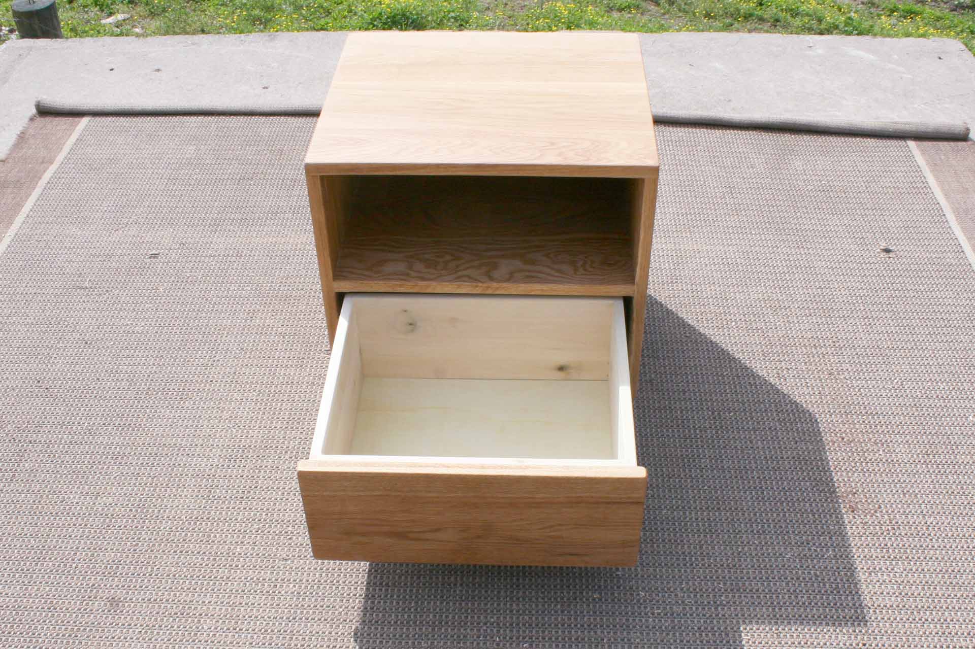 wall mount nightstand drawer open