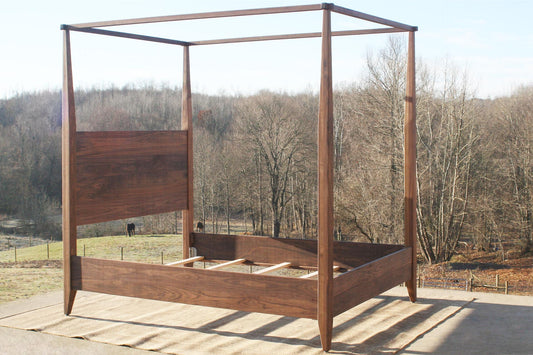 solid walnut wood canopy bed