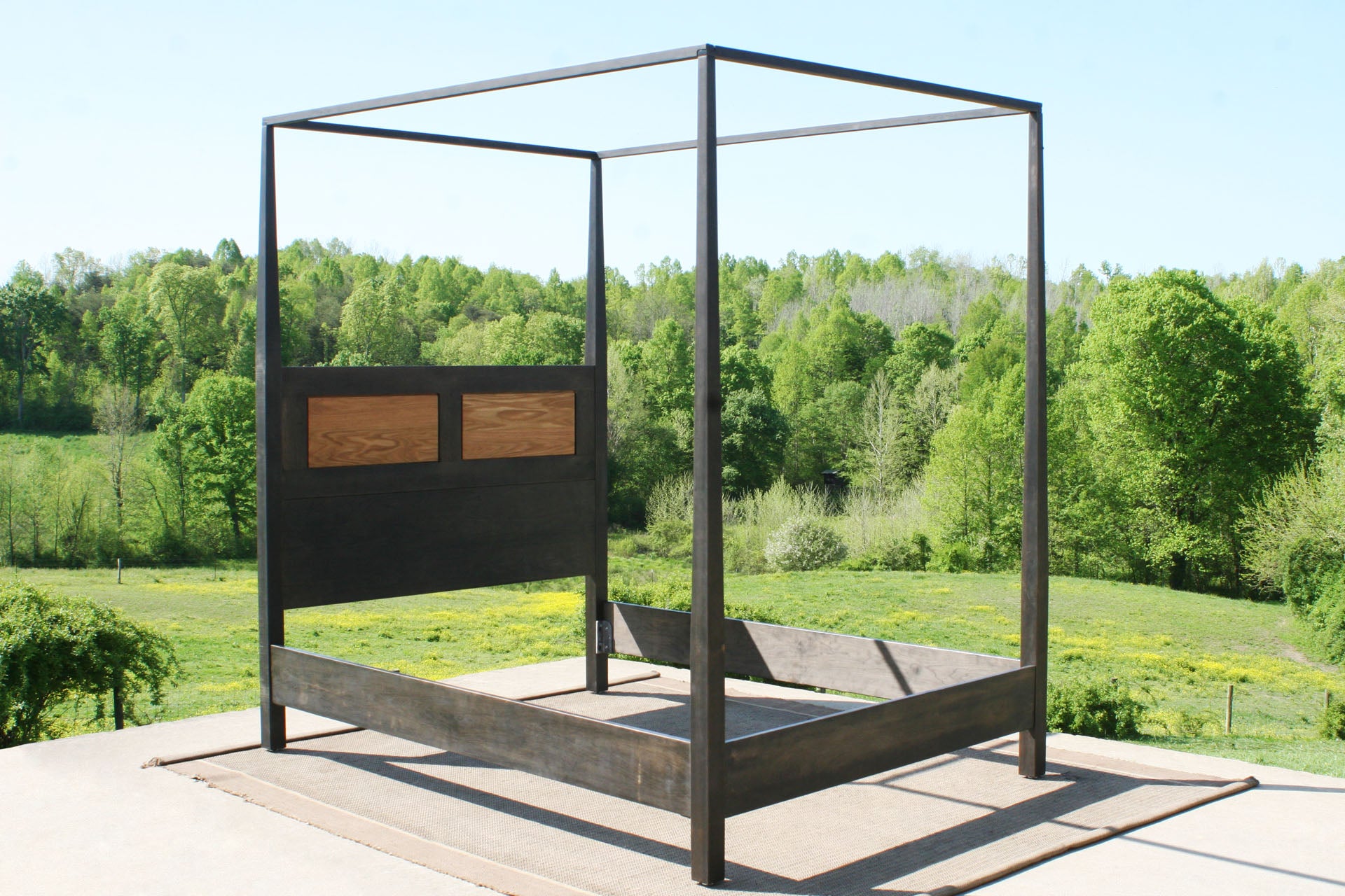 Canopy Bed with tapered posts side angled view