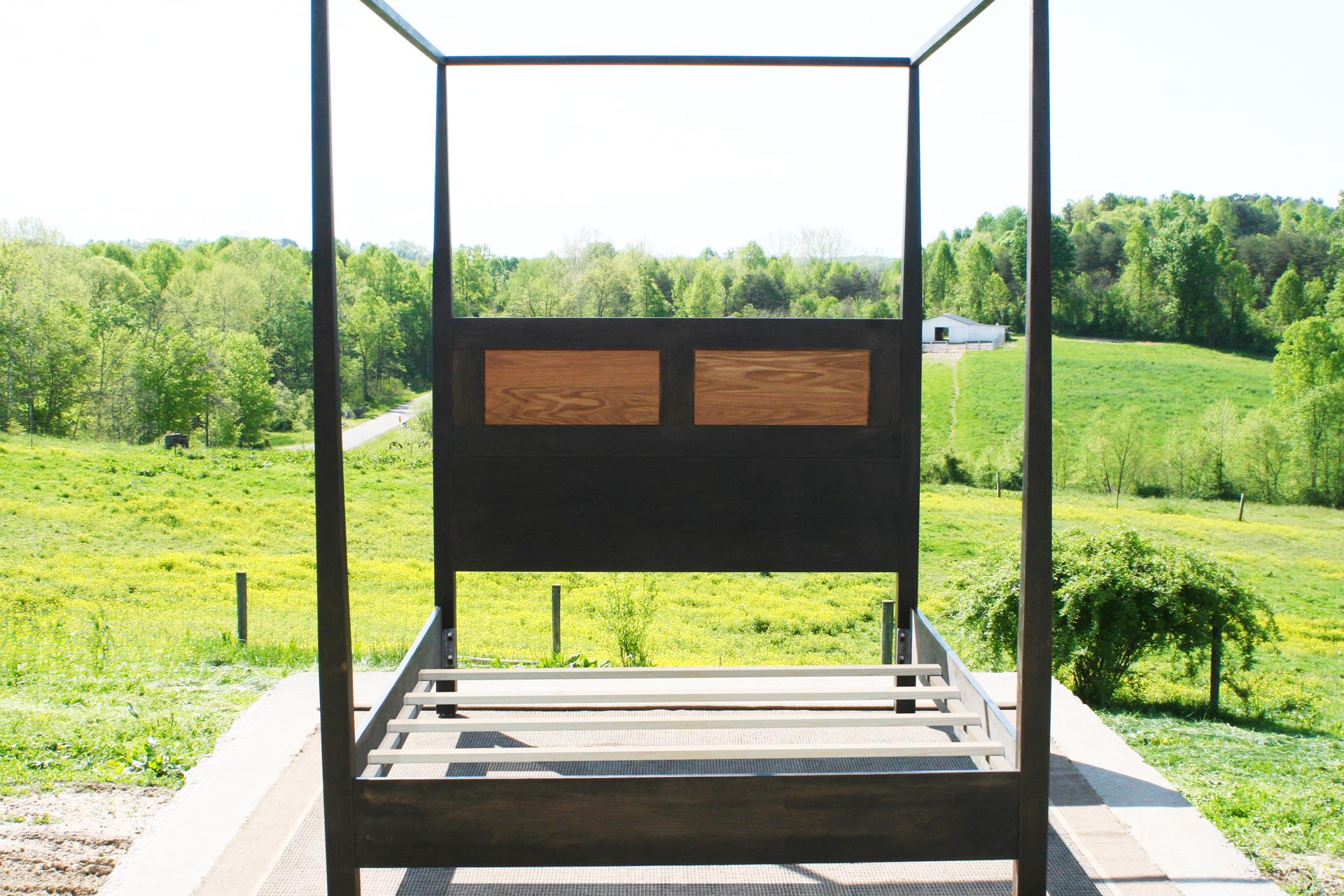 front view Canopy Bed with tapered posts