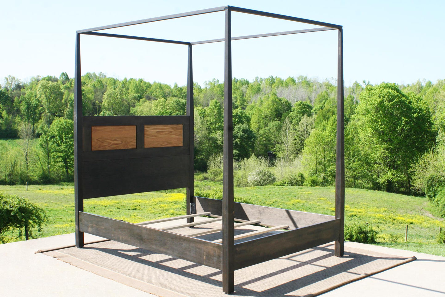 Canopy Bed with tapered posts side angled view