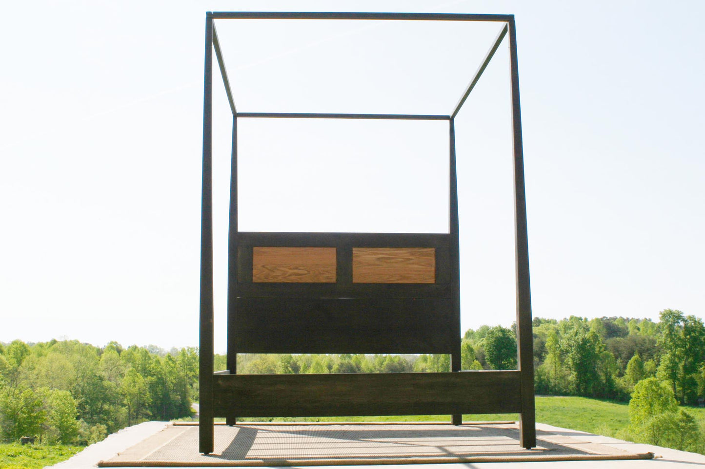 natural Canopy Bed with tapered posts