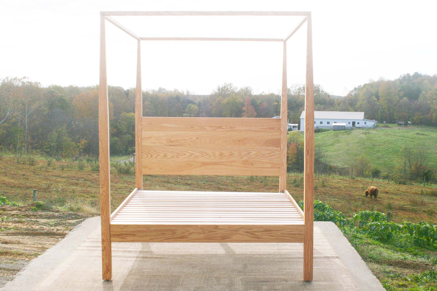 custom Canopy Bed With Tapered Posts and Headboard
