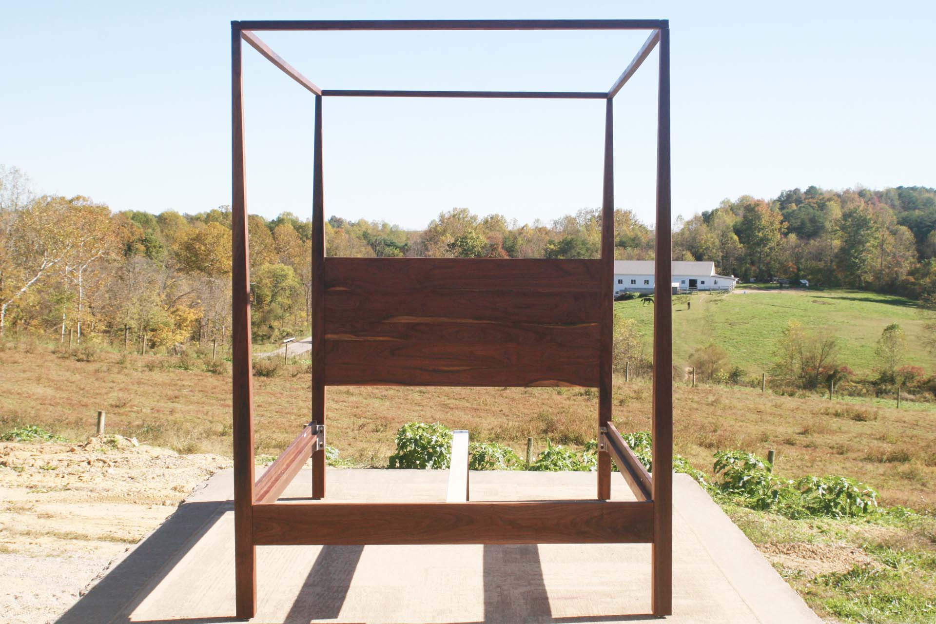 front view no slats Canopy Bed With Tapered Posts and Headboard