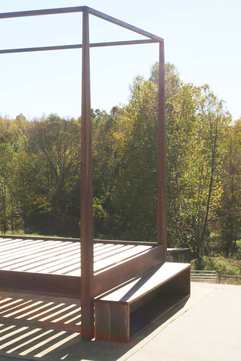 close up Canopy Bed With Tapered Posts and Headboard