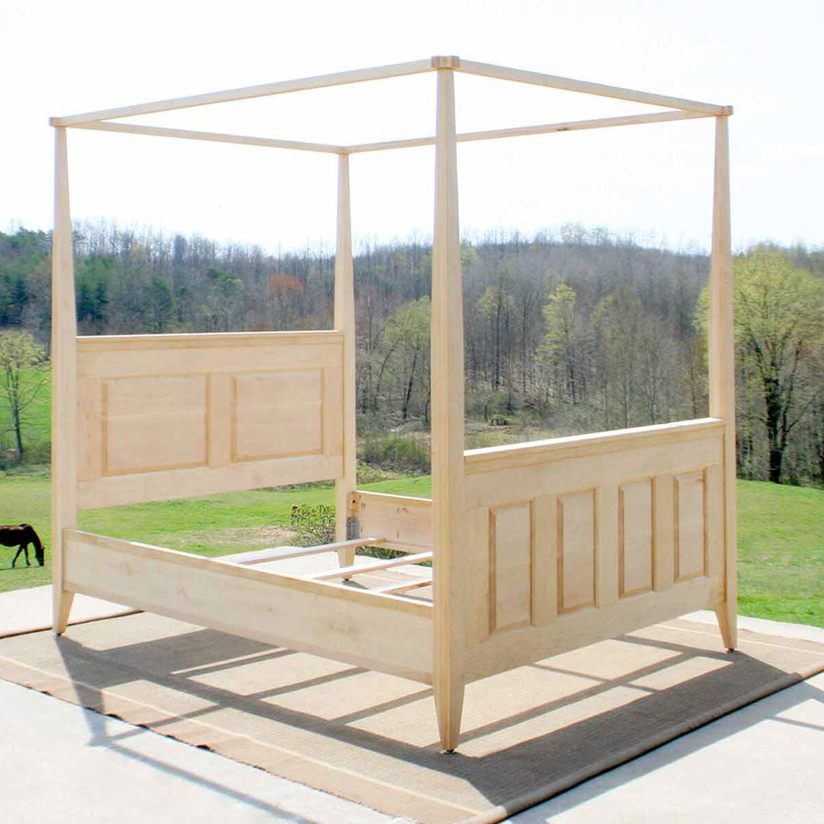 box spring canopy bed solid hardwood