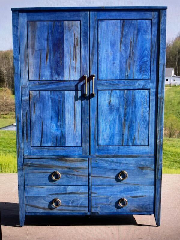 Blue Armoire wiht Four Drawers X4222bb