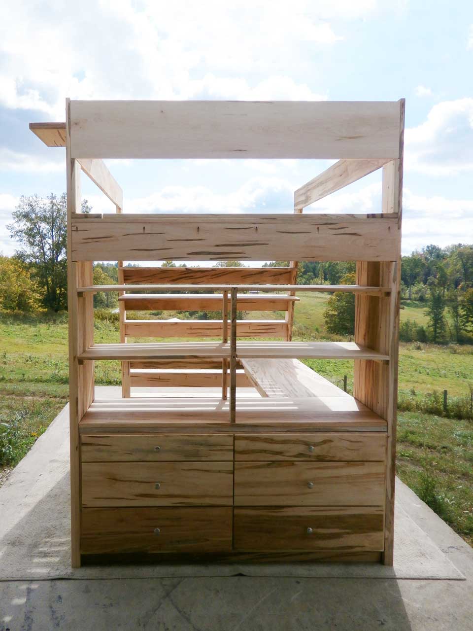 Loft bed with Built In Dresser and Desk lbsnv02d