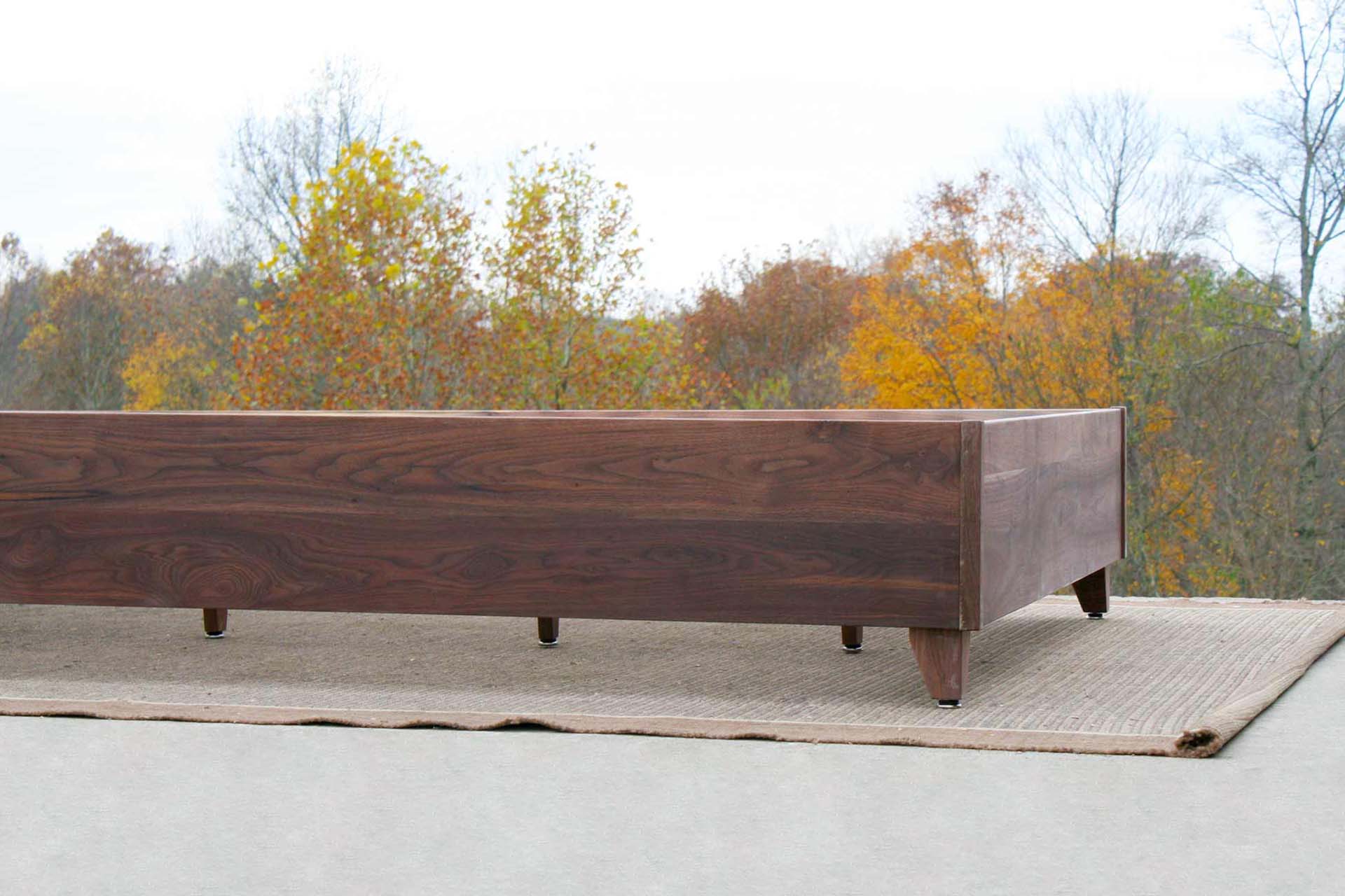 end of Platform Bed with inside posts
