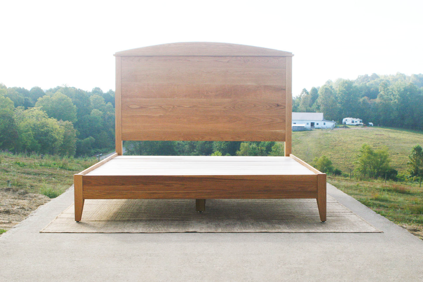 custom Platform bed with tall headboard