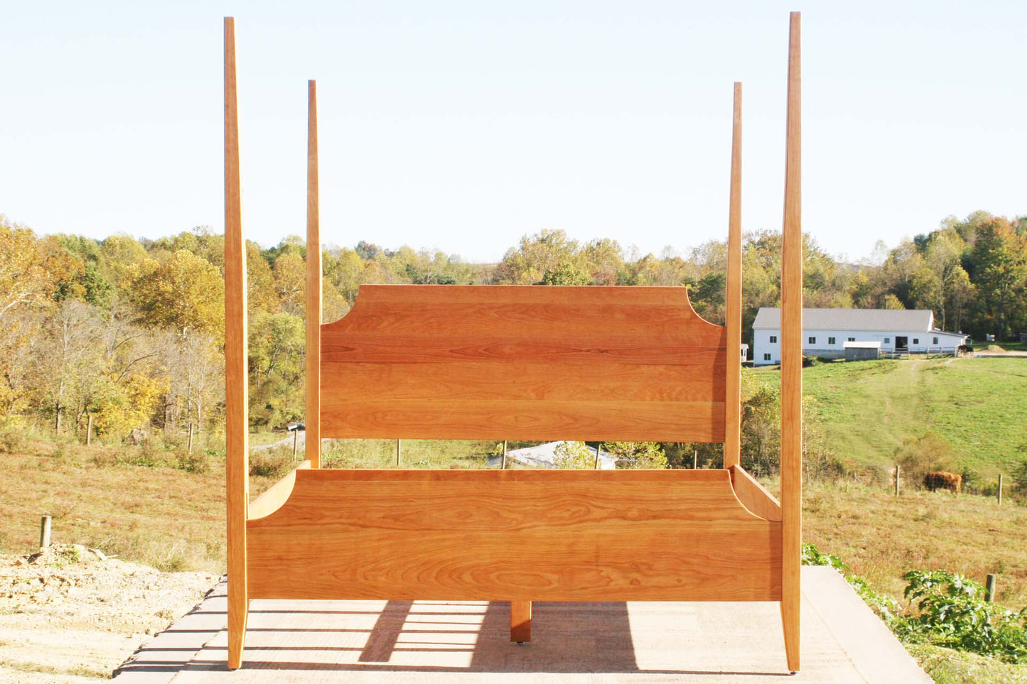 custom Four Poster Bed with Slim Tapered Posts