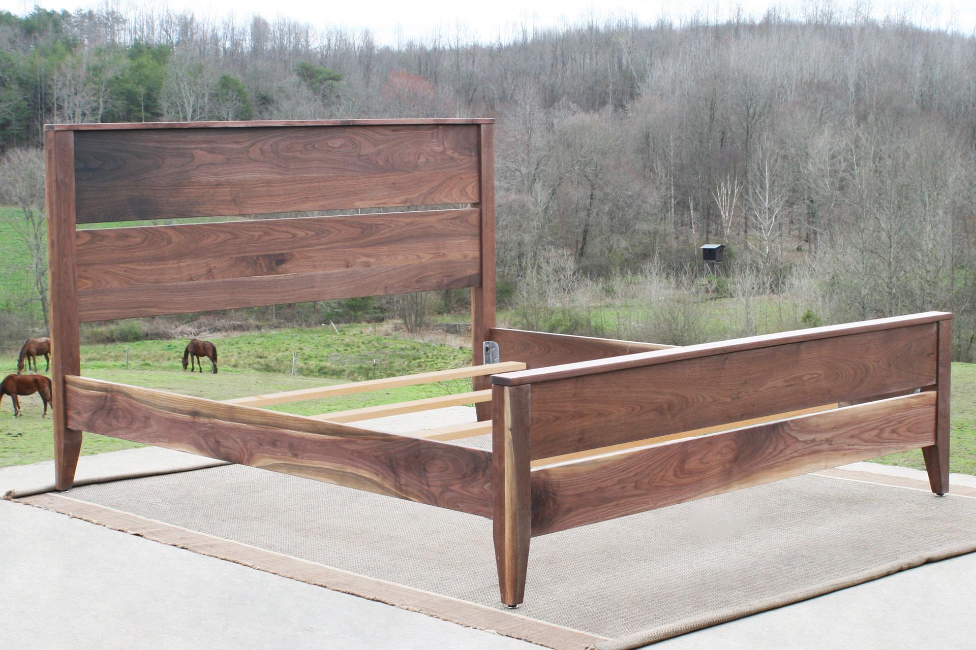 Box Spring Bed with Tall Headboard nbrnv09 - Solid Custom Heirlooms