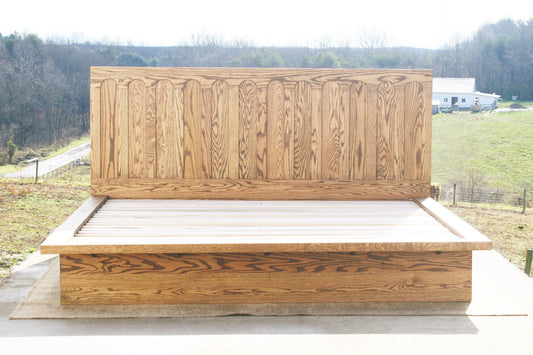 Platform Bed with Thick Headboard, Supports, and Platform Extensions NcFwC03