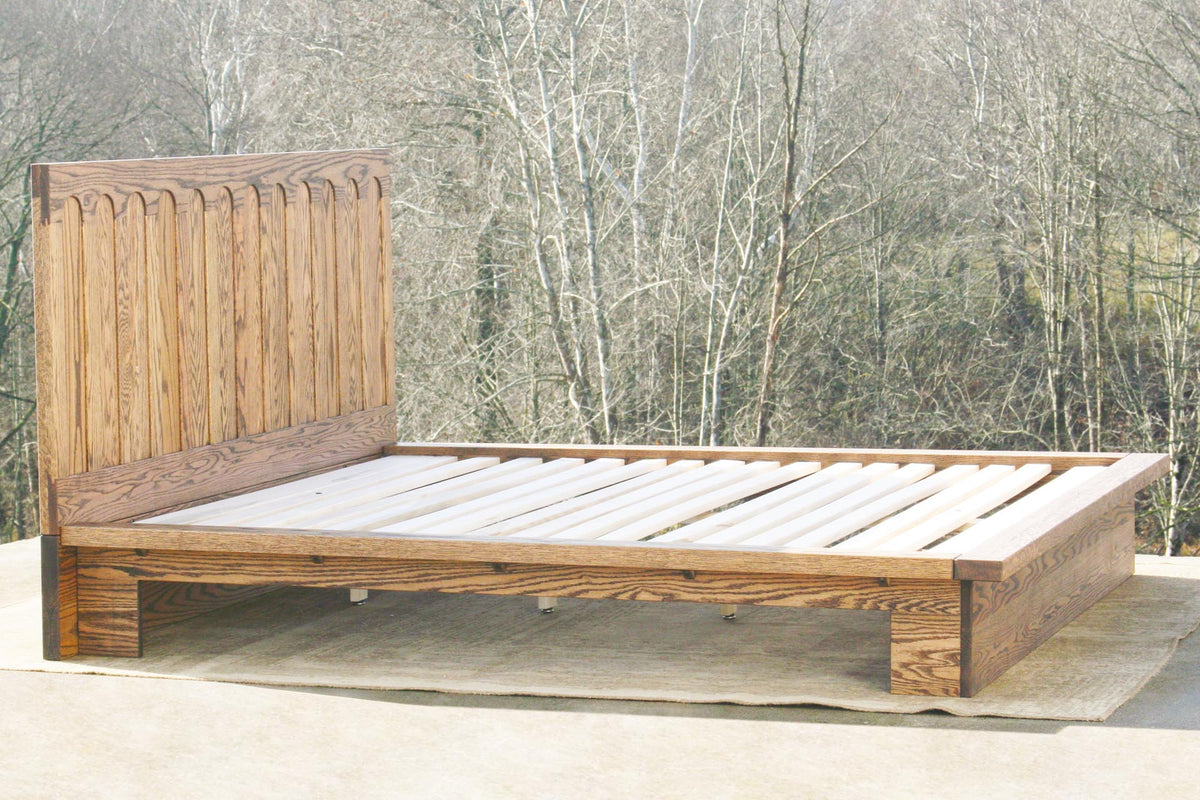 Platform Bed with Thick Headboard, Supports, and Platform Extensions NcFwC03