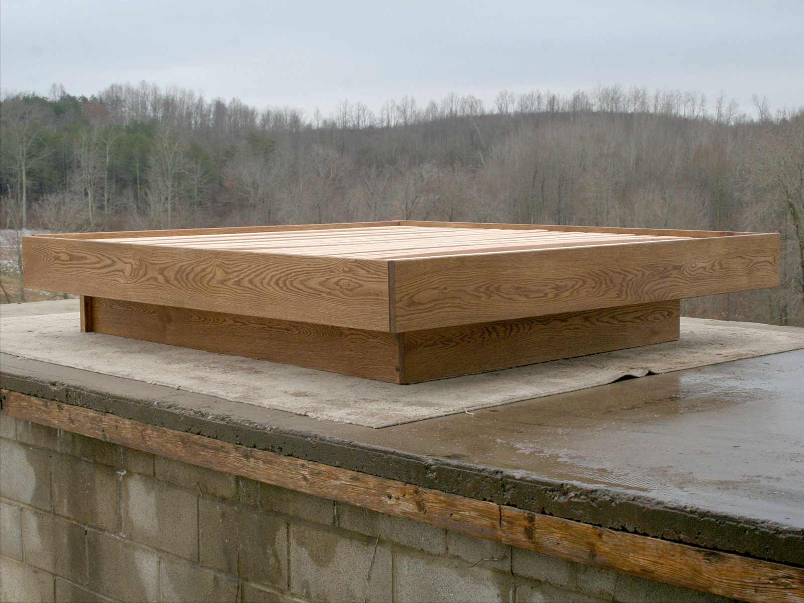floating platform bed with no headboard