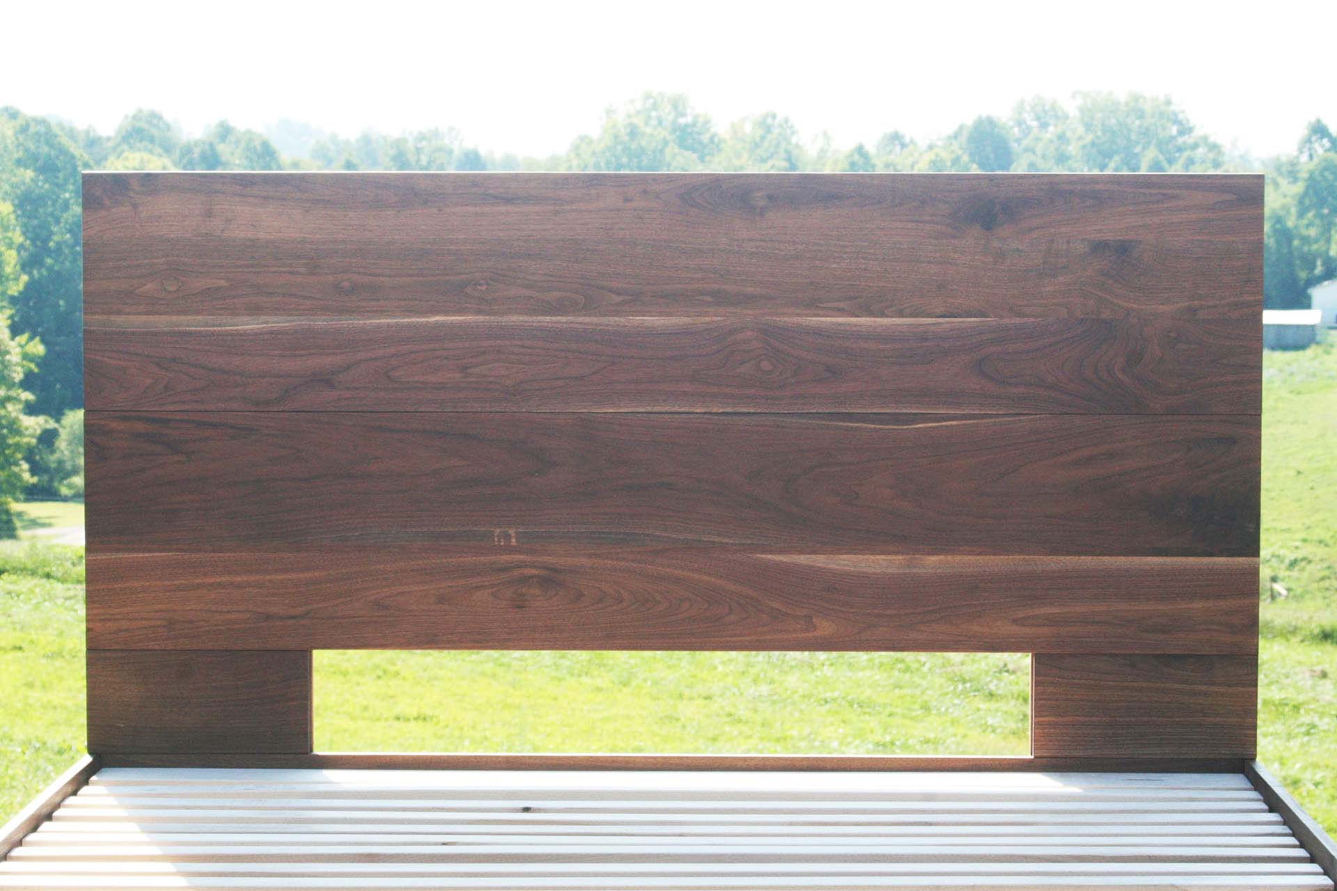walnut platform bed headboard