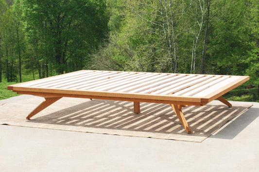Mid Century Modern Platform Bed with No Headboard NcRsS01n