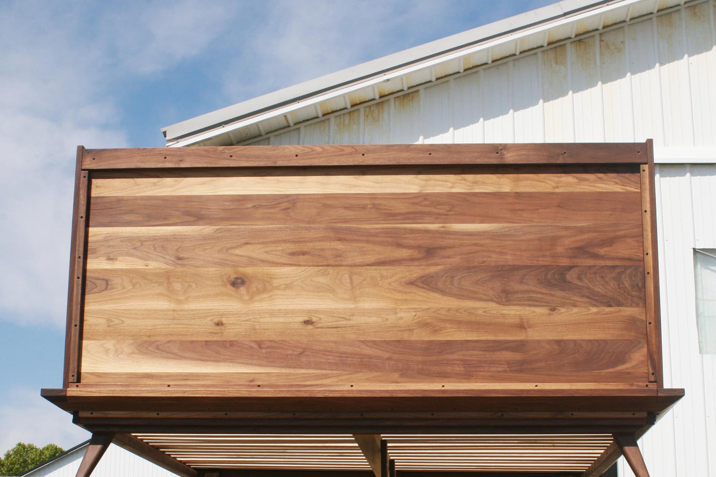 back view Mid Century Modern Platform Bed