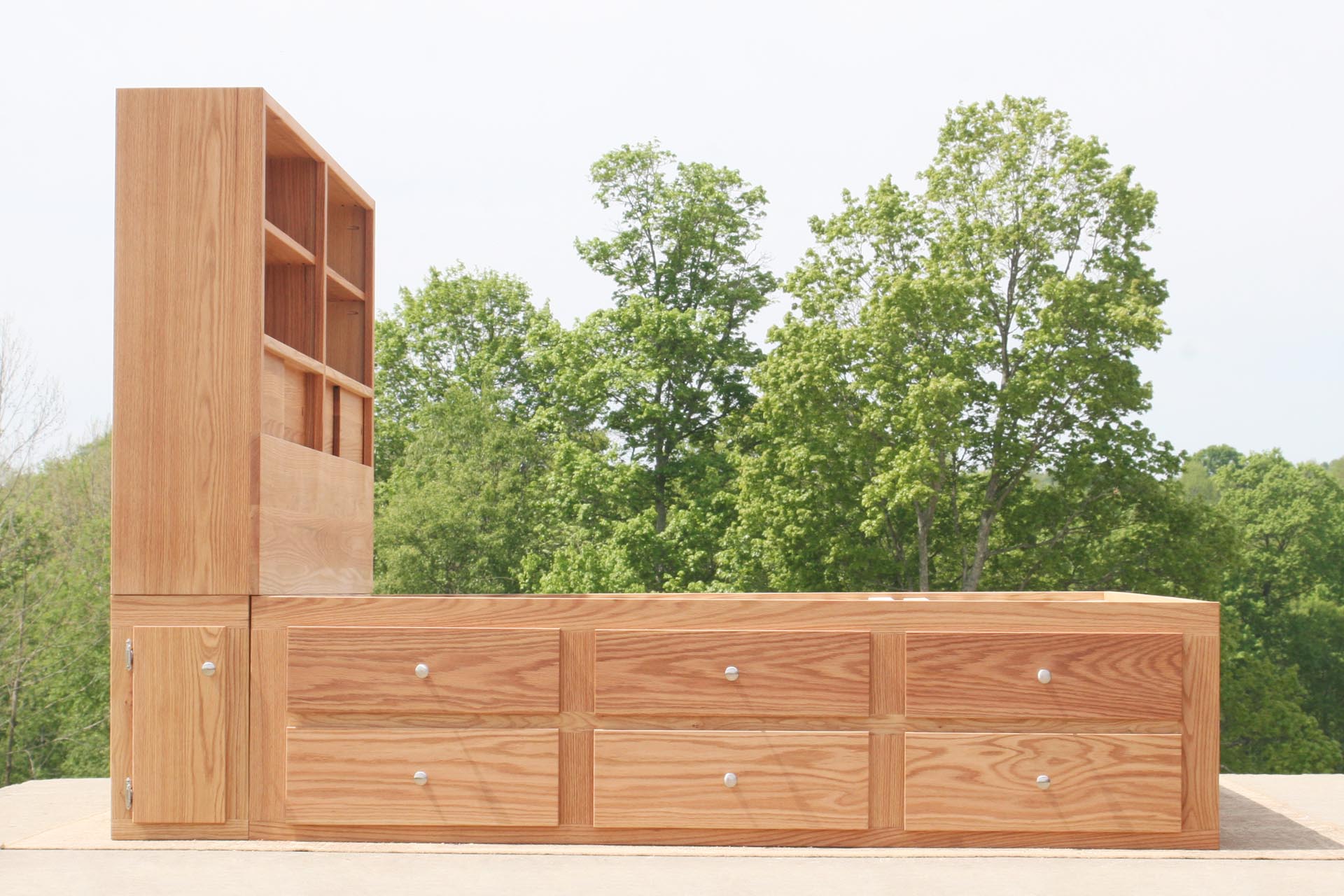 red oak storage bed solid hardwood