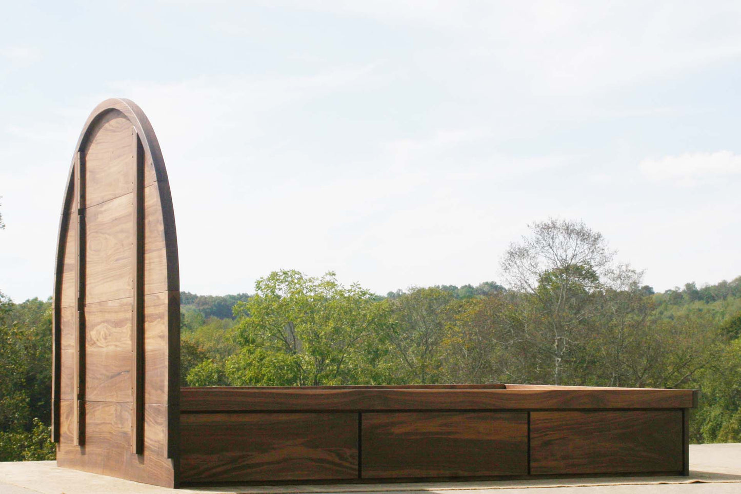 rear angled view Round Headboard Storage Bed