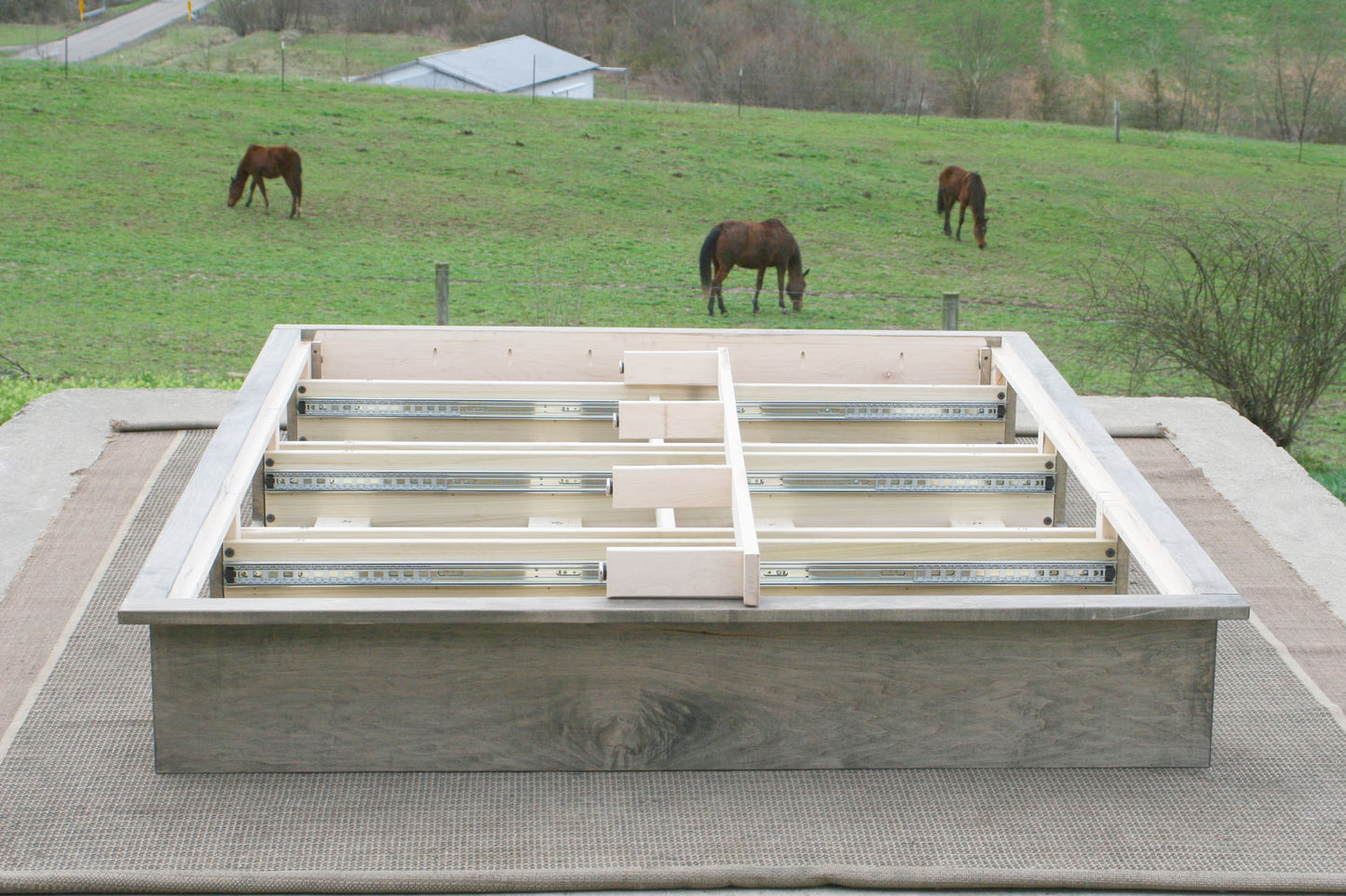 Low Platform Bed or Tatami Bed with 6 drawers with slats off