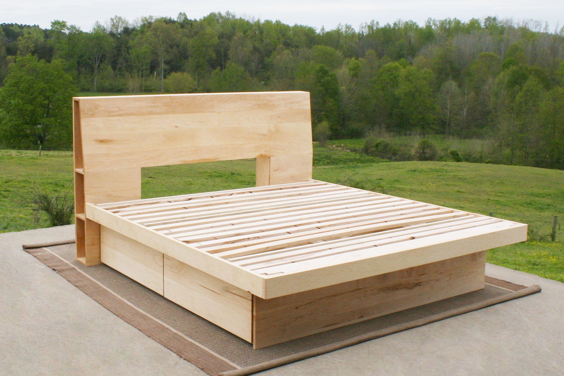Four drawer storage bed with headboard storage
