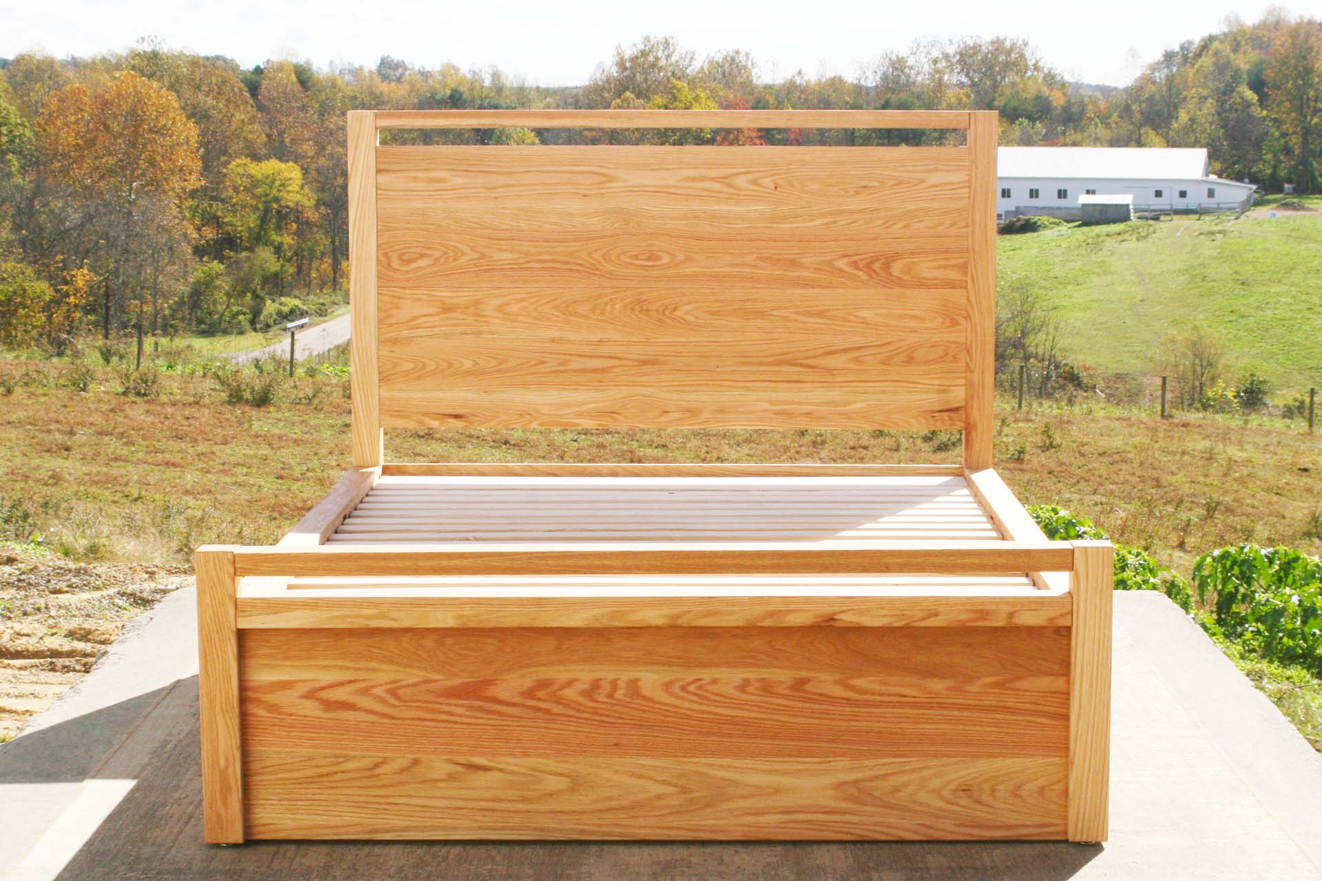 custom Storage Bed with top-rail head and footboard