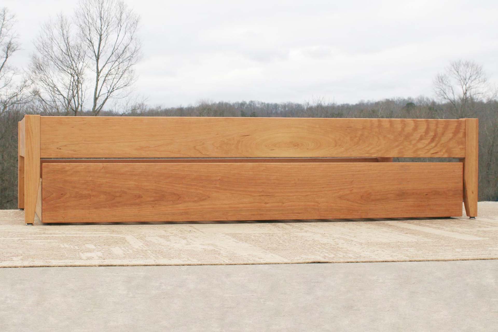 low side view Simply Elegant Platform Bed with Trundle