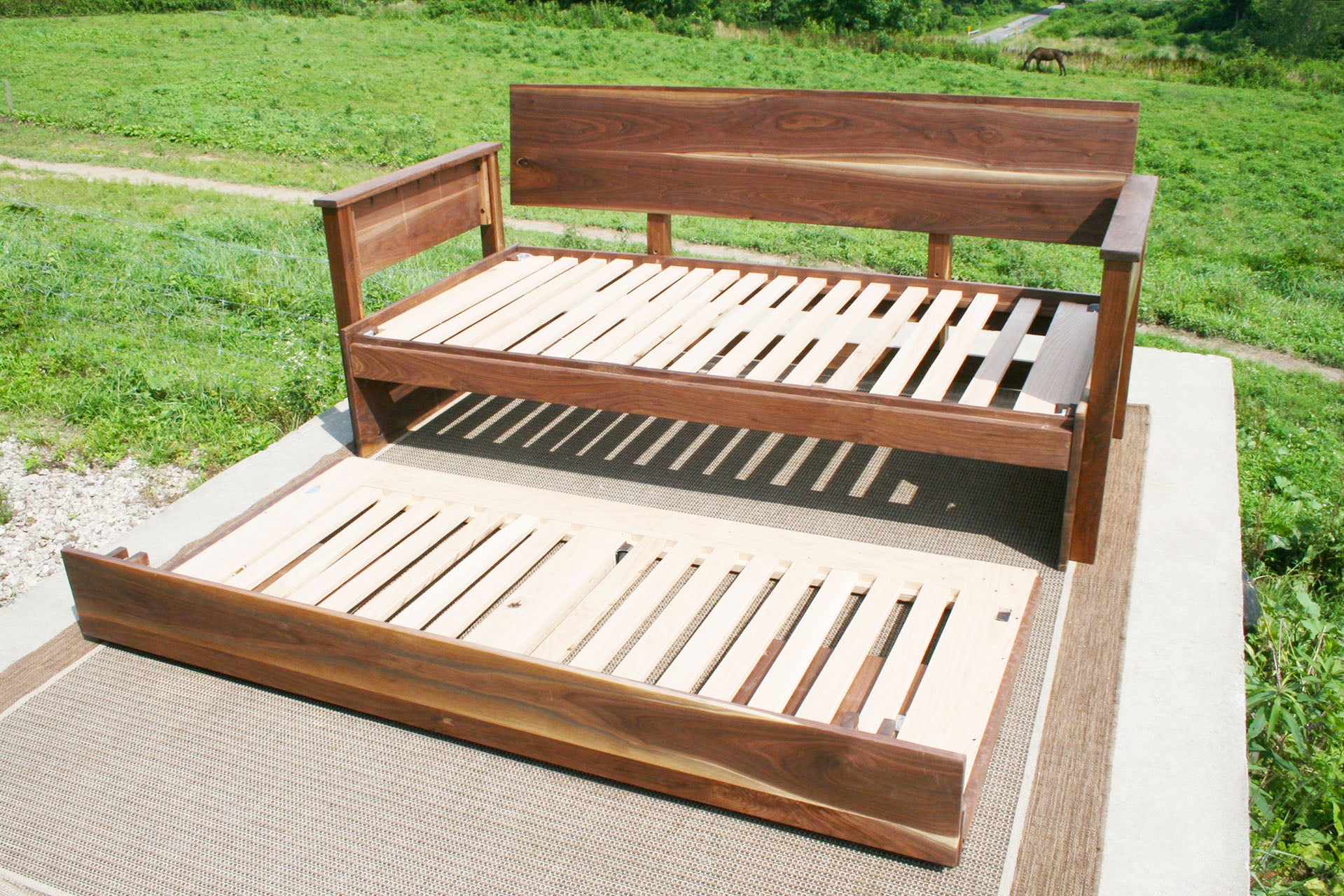 daybed with trundle front view trundle extended