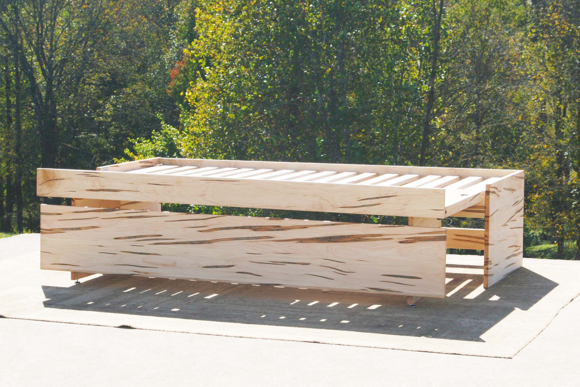 trundle out solid custom Daybed with trundle and backboard