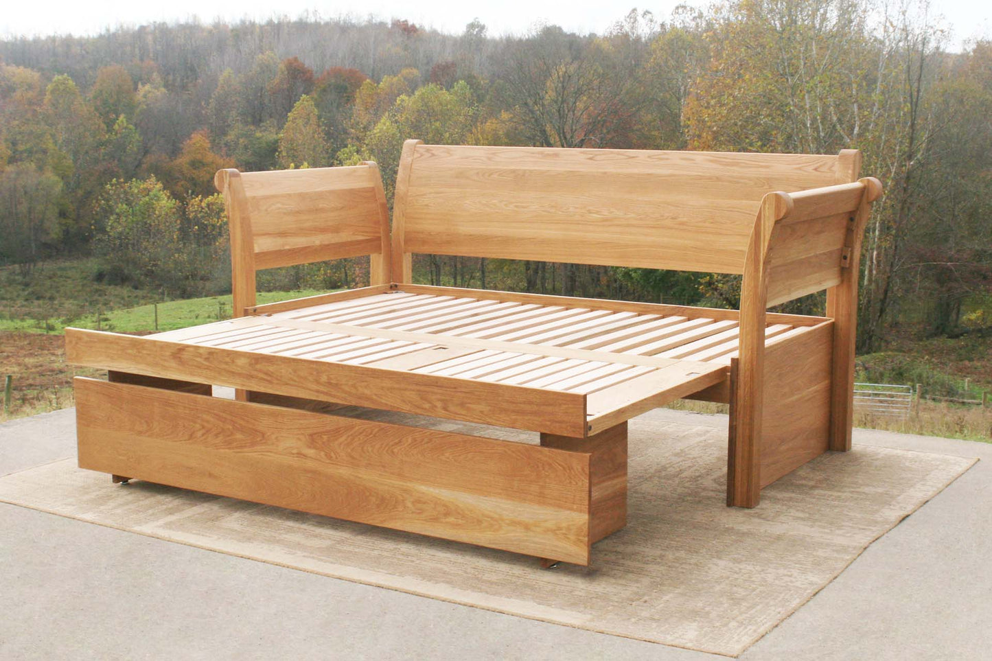 trundle up trundle bed custom 3-Function Trundle Bed with sleigh backboard