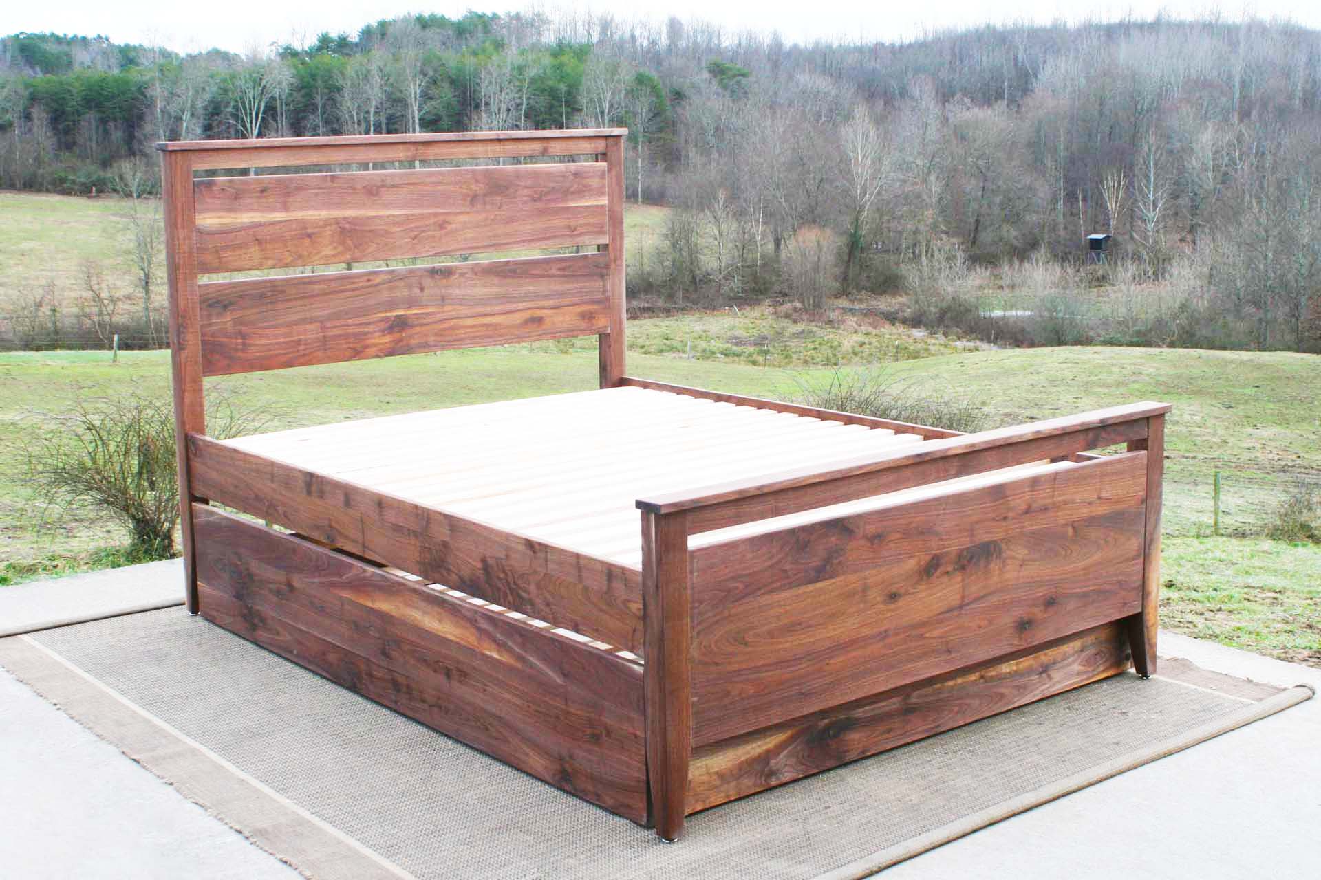 Trundle Bed with headboard and footboard side view