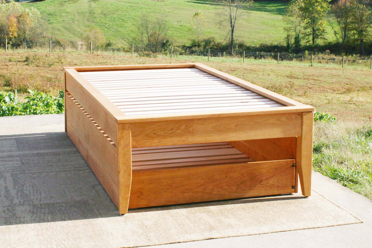 custom Trundle bed with platform top cap trim