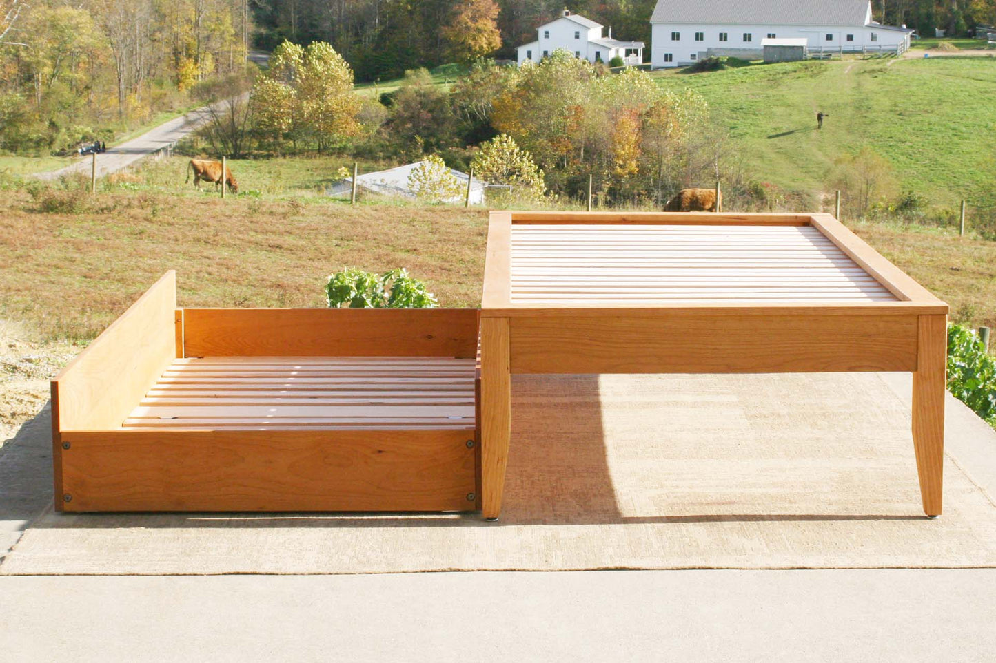 trundle out custom Trundle bed with platform top cap trim