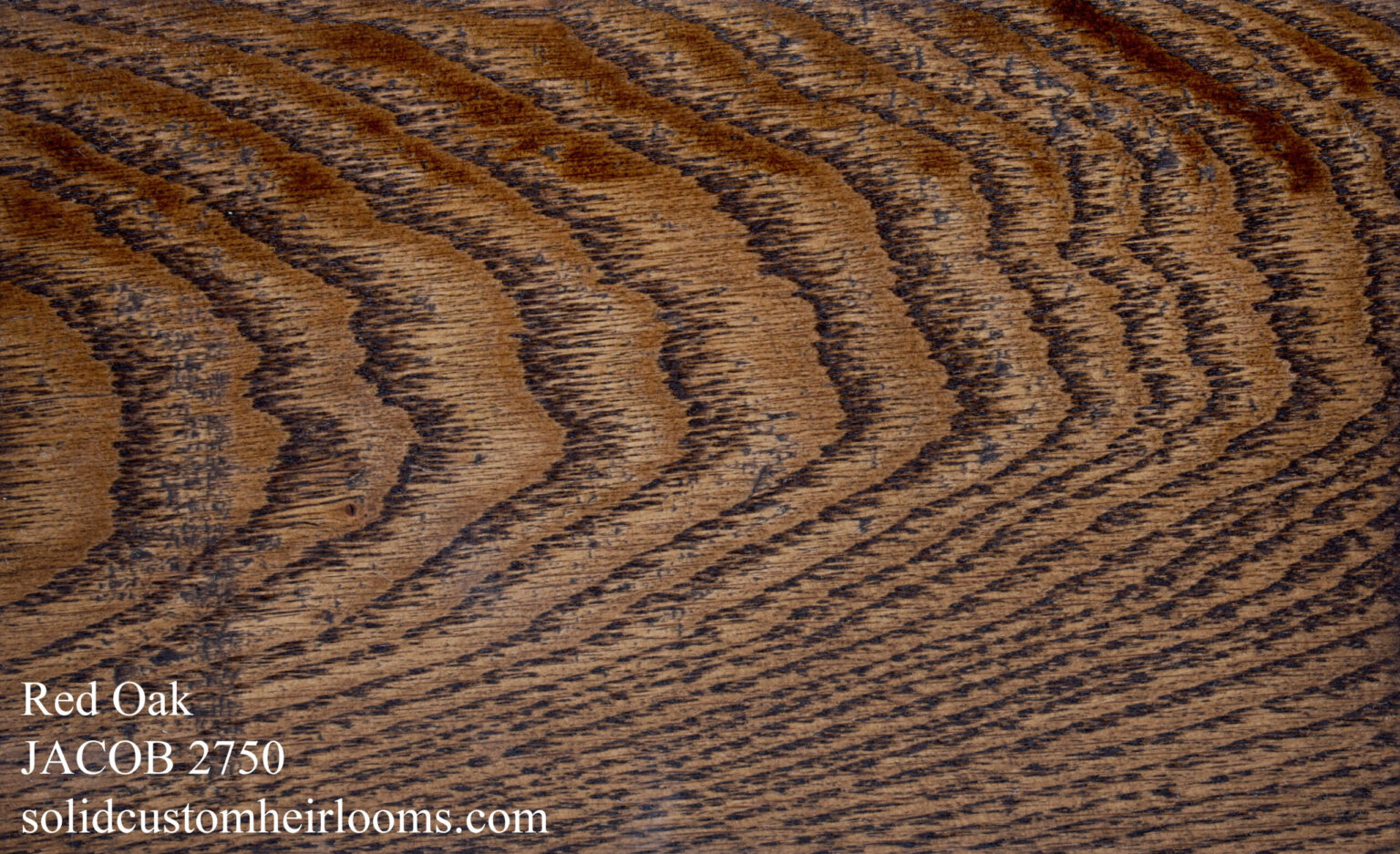red oak with a brown stain