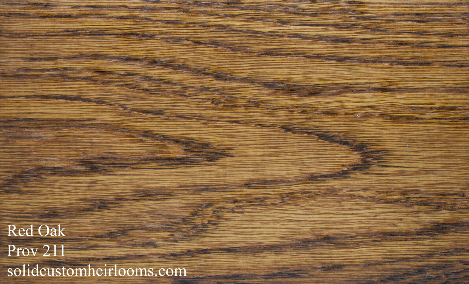 red oak with a yellow-brown finish
