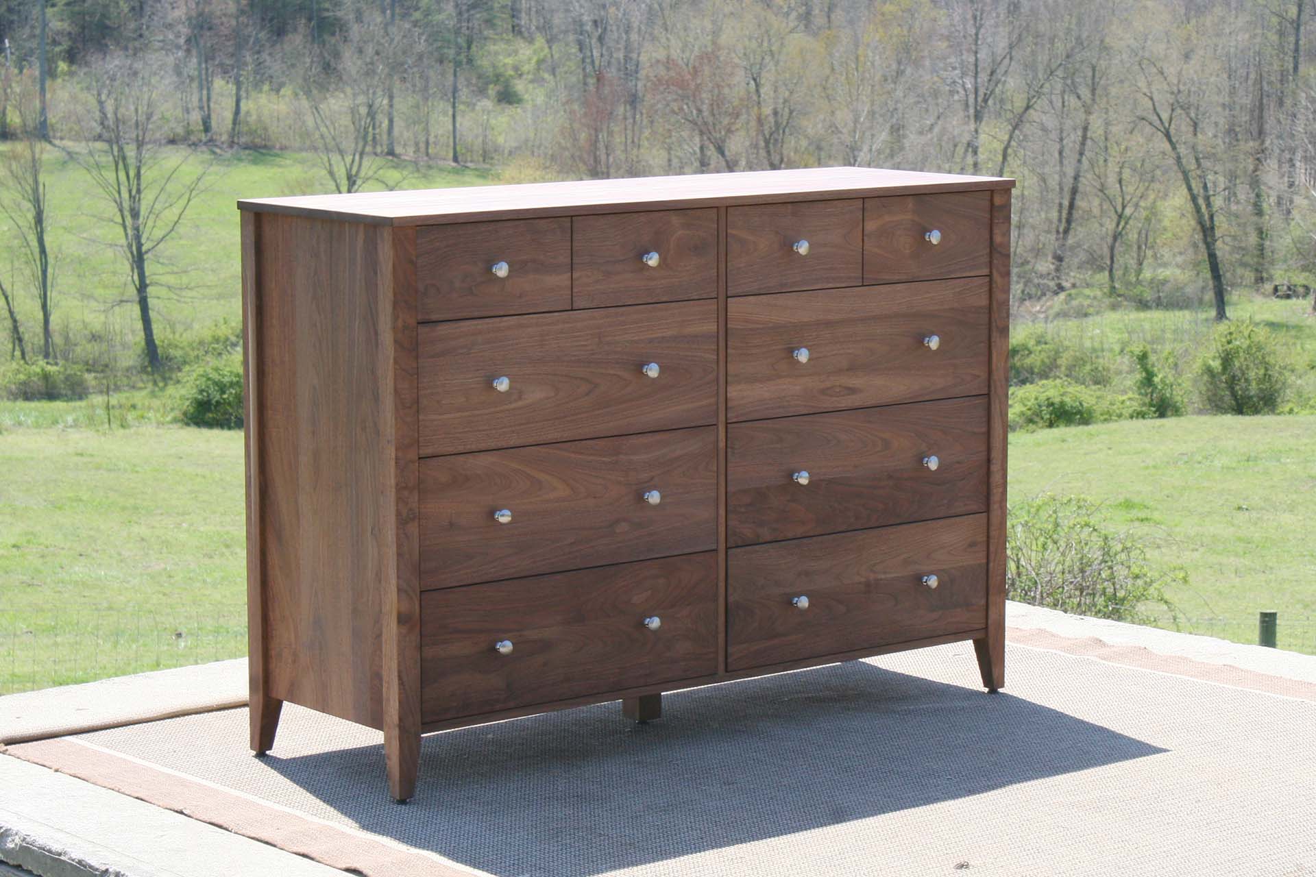 angled view 10 drawer double dresser
