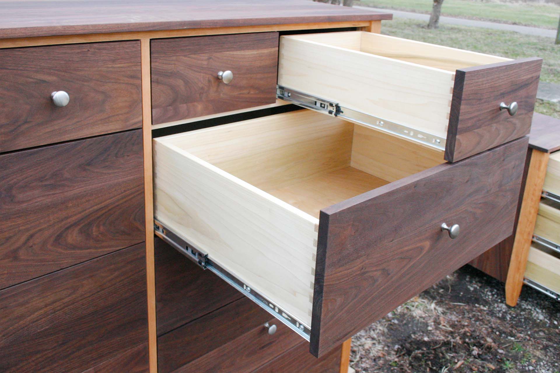 drawers extended 12 drawer dresser hardwood trim