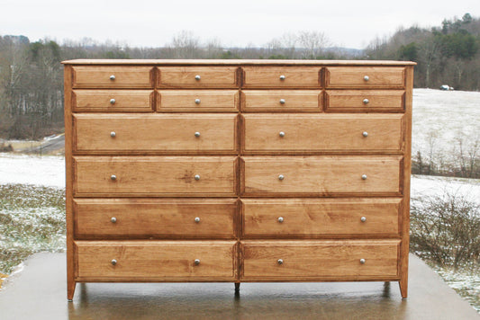 16 drawer dresser with extra storage front view