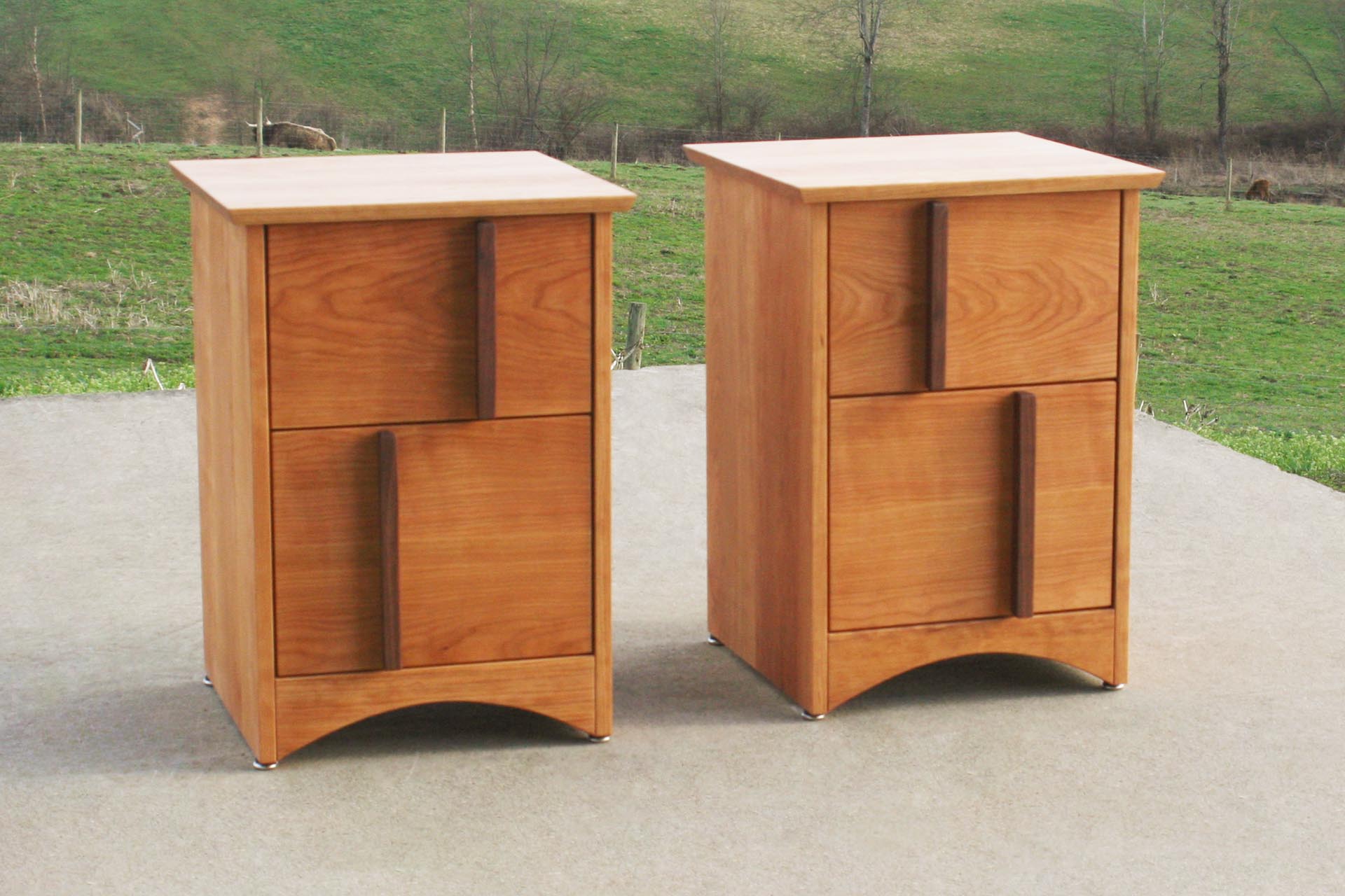 Multi Drawered Nightstand with Offset Pulls
