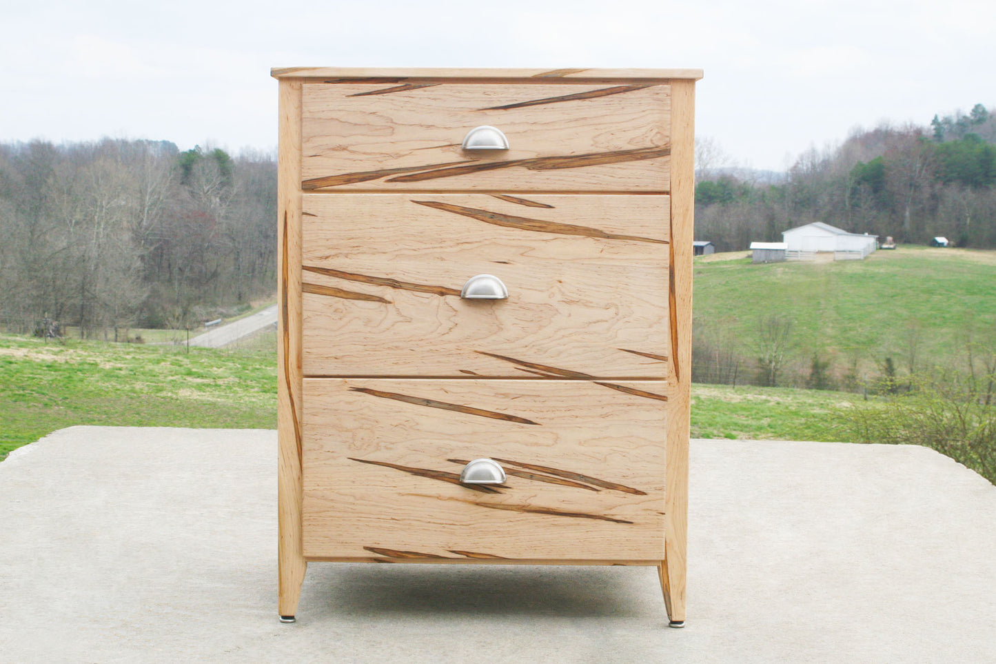 Chest of Three Drawers with Paneled Sides