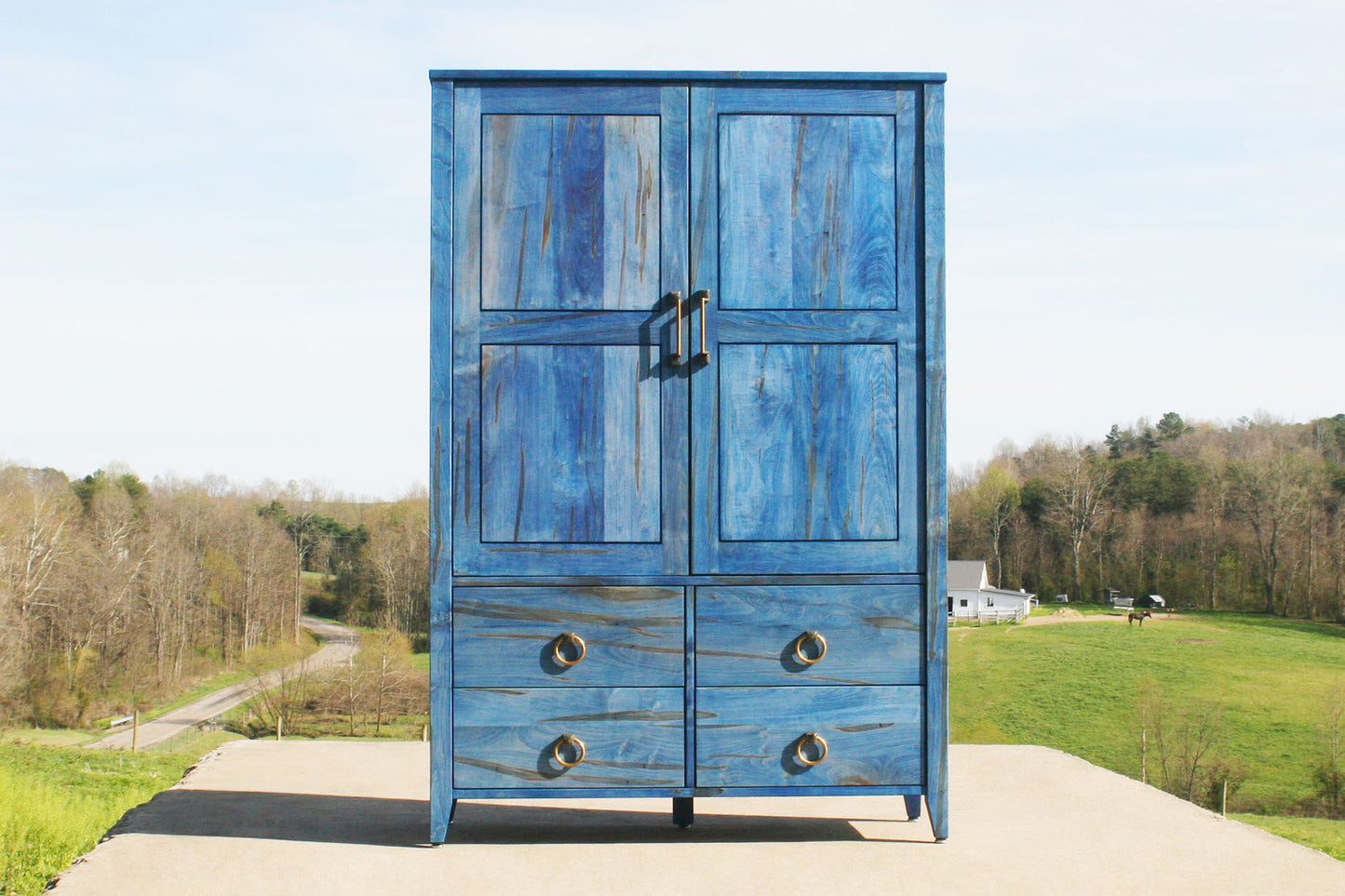 Blue Armoire wiht Four Drawers X4222bb