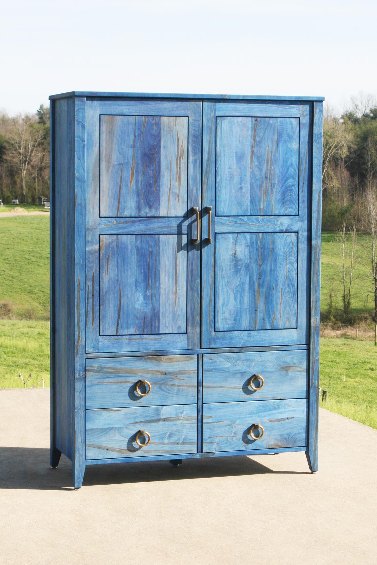 Blue Armoire wiht Four Drawers X4222bb